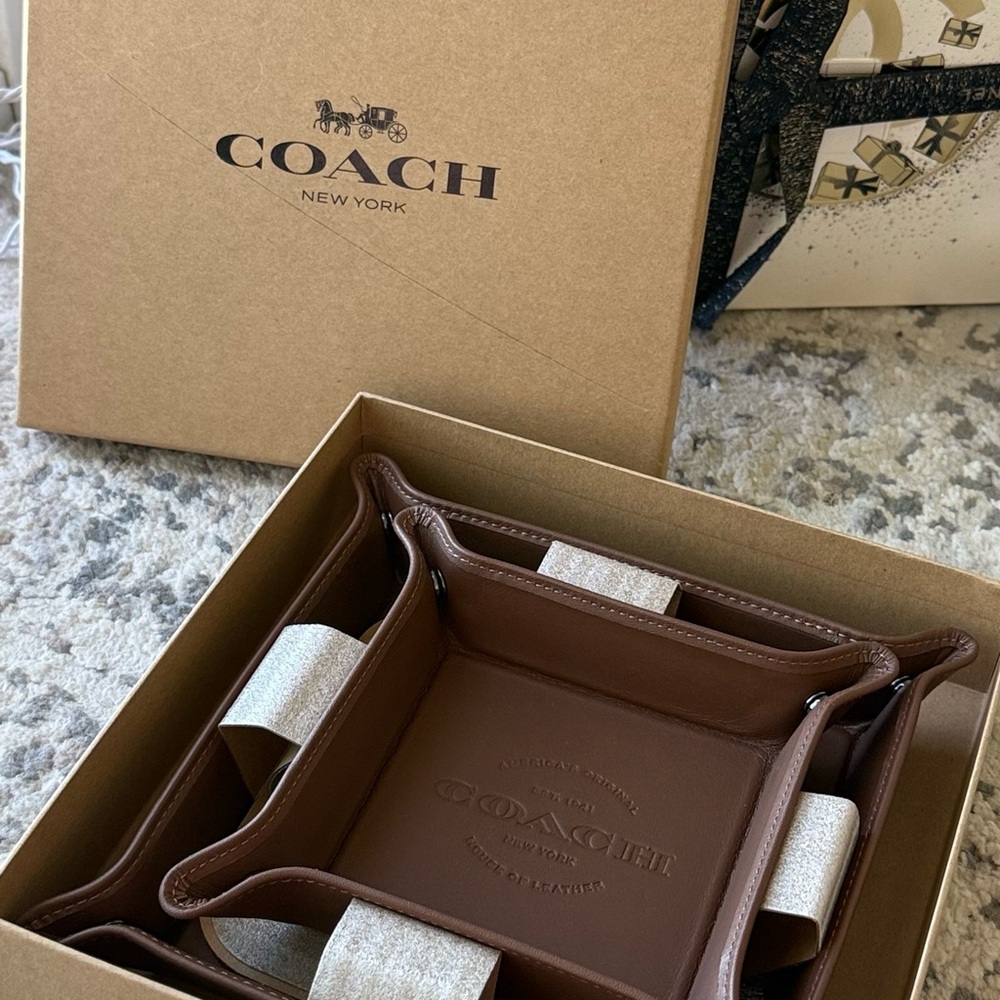 Coach Brown Leather Organizer Tray